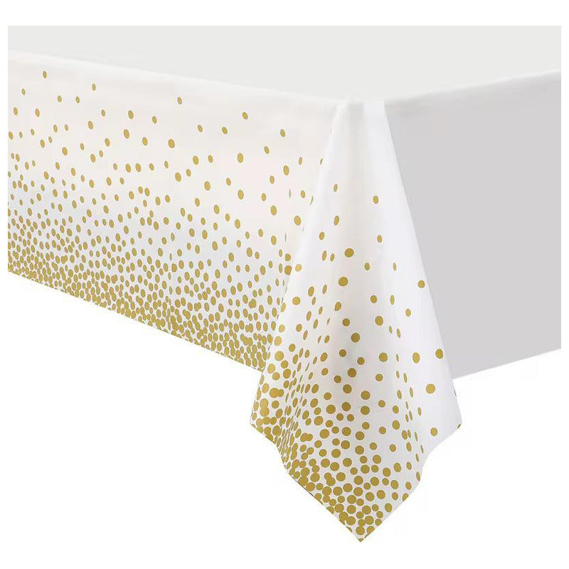 Mantel Cumpleaño Nylon Lunares Desechable  137x274cm