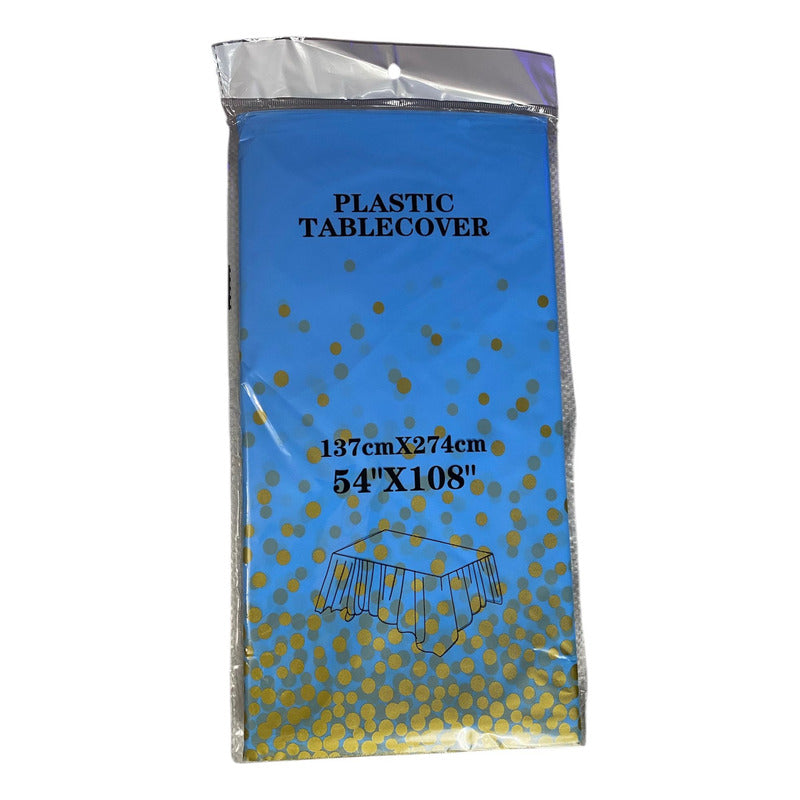 Mantel Cumpleaño Nylon Lunares Desechable  137x274cm