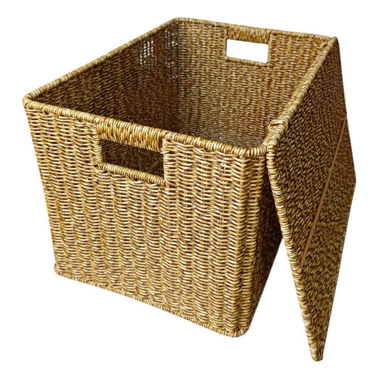 Canasto De Mimbre Con Tapa 29cmx45cmx30cm