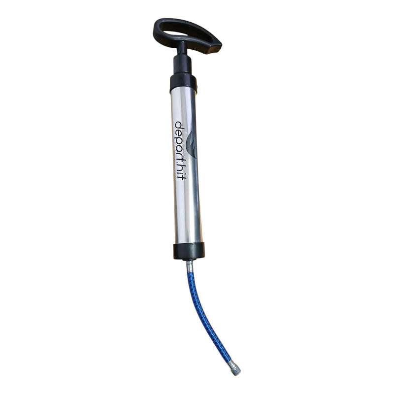 Inflador Para Bicicleta Pelota Etc Deport.hit Plateado