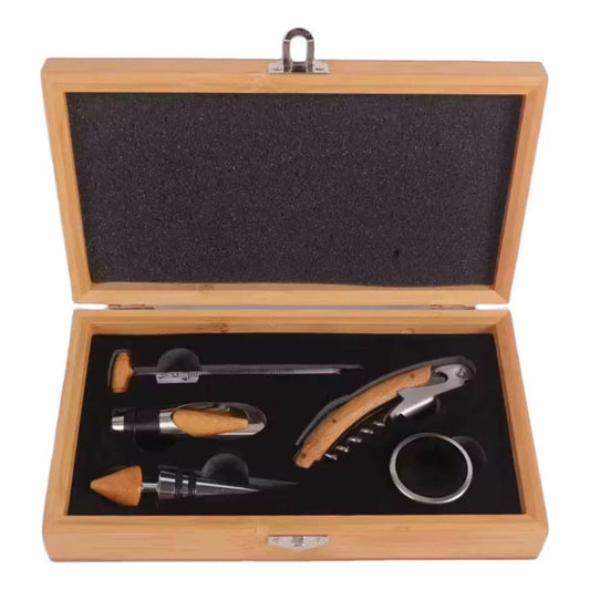 Kit Para Vinos De 5 Piezas Set De Vino Sacacorcho Presente