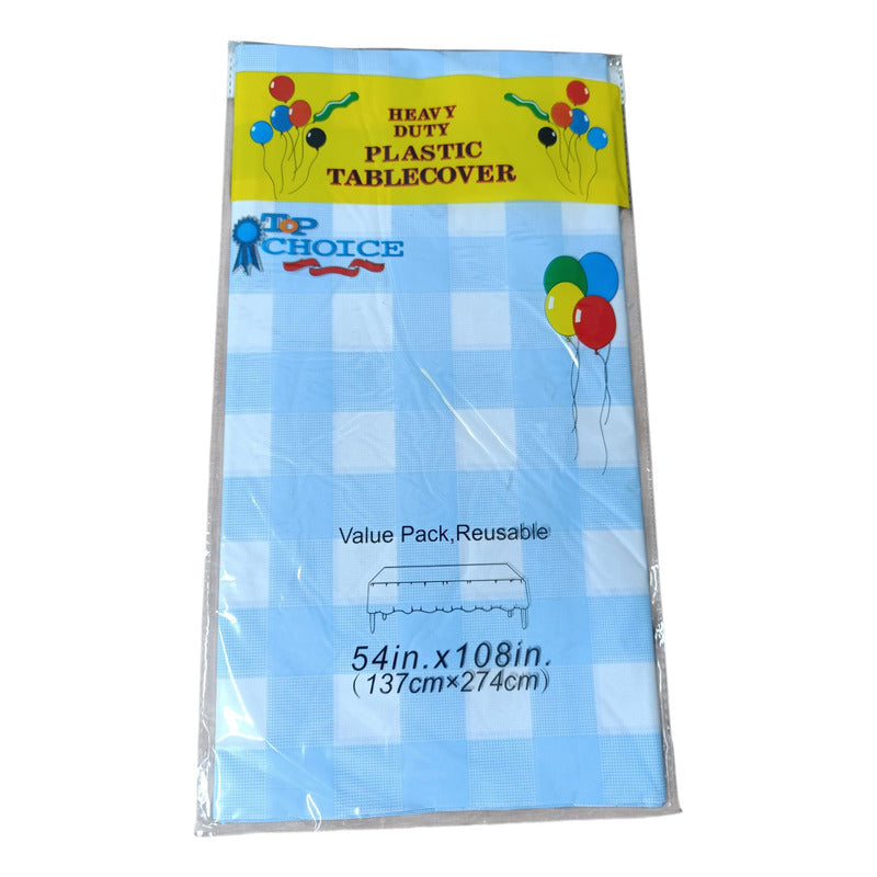 Mantel Cumpleaños Evento Nylon Cuadros Rectangular 274x173