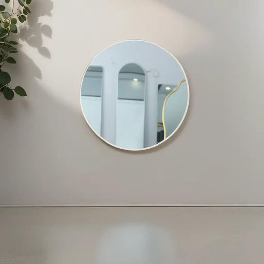 Espejo Redondo Para El Hogar Decorativo Y Baño 50cm Blanco
