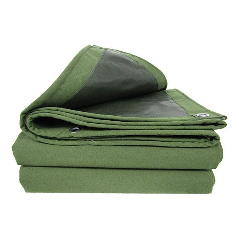 Lona Gruesa Verde Militar Reforzada Impermeable 4x3 M Verde Musgo