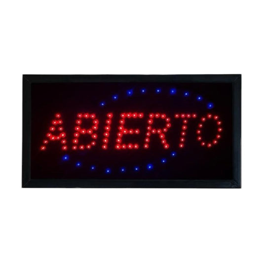 Cartel Luminoso Led Abierto 2 Local Comercial Super 48x25cm®