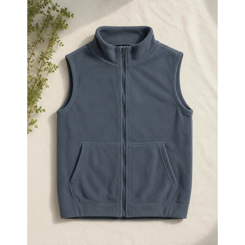 Chaleco Polar Unisex Del Talle S Al 3xl Negro, Marron Y Gris Gris Liso M