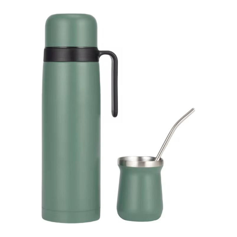Juego De Termo 1 Litro Mate 160 Ml Y Bombilla