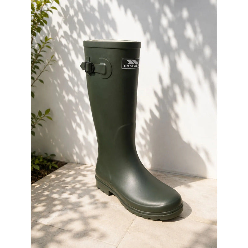 Bota De Lluvia De Goma De Hombre Con Ajuste Verde Lisas 42