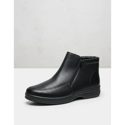 Bota De Invierno Cuerina Con Corderito Por Dentro 40 Al 45 Negro Lisas 41