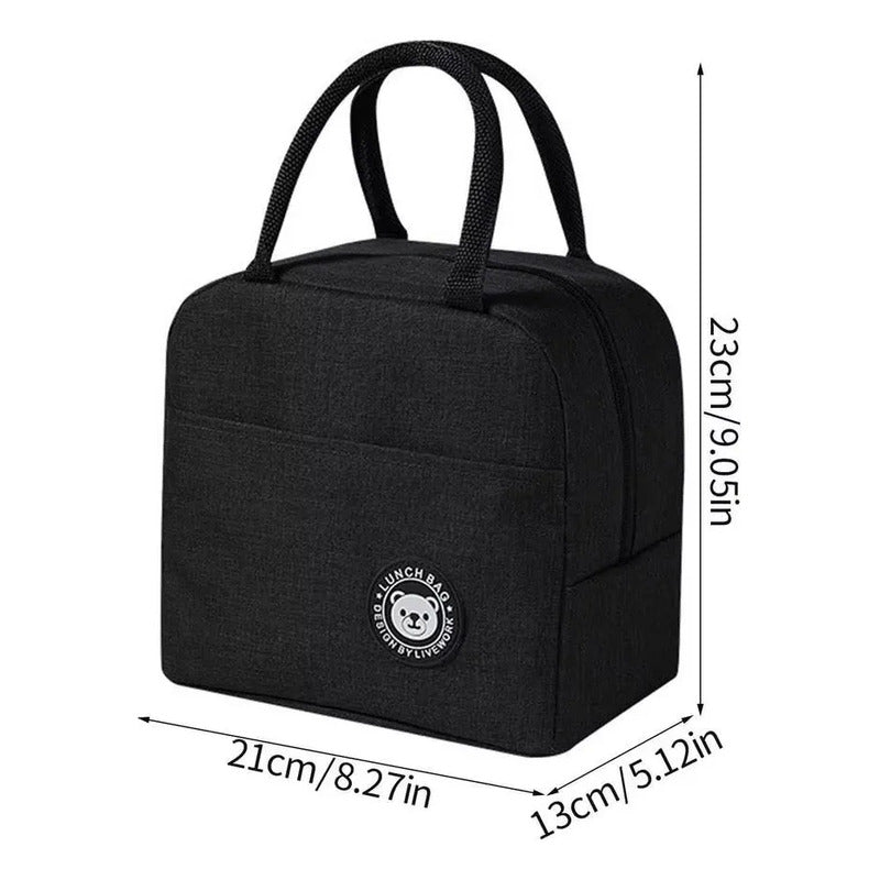 Lunchera Para Vianda Compacta Y Práctica 20x14x13 Cm Negro