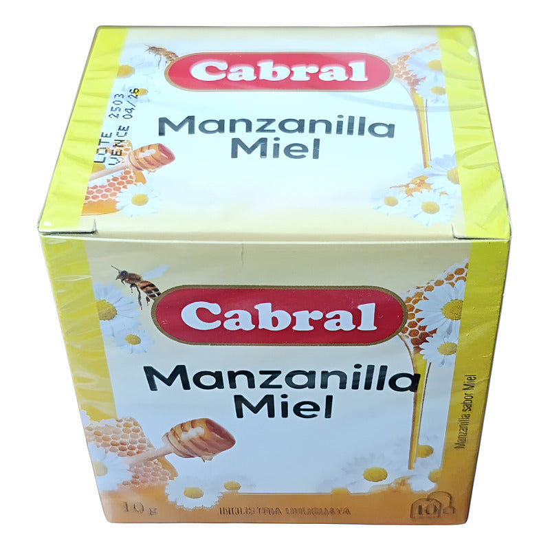 Te Cabral Manzanilla Con Miel X 10 Unidades