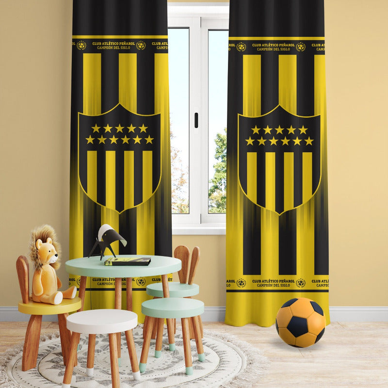 Cortinas Peñarol 2 Paños  2,35x1,55 M C/u