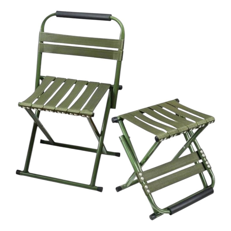 Silla Plegable Chica Con Respaldo Pescador Camping Practica