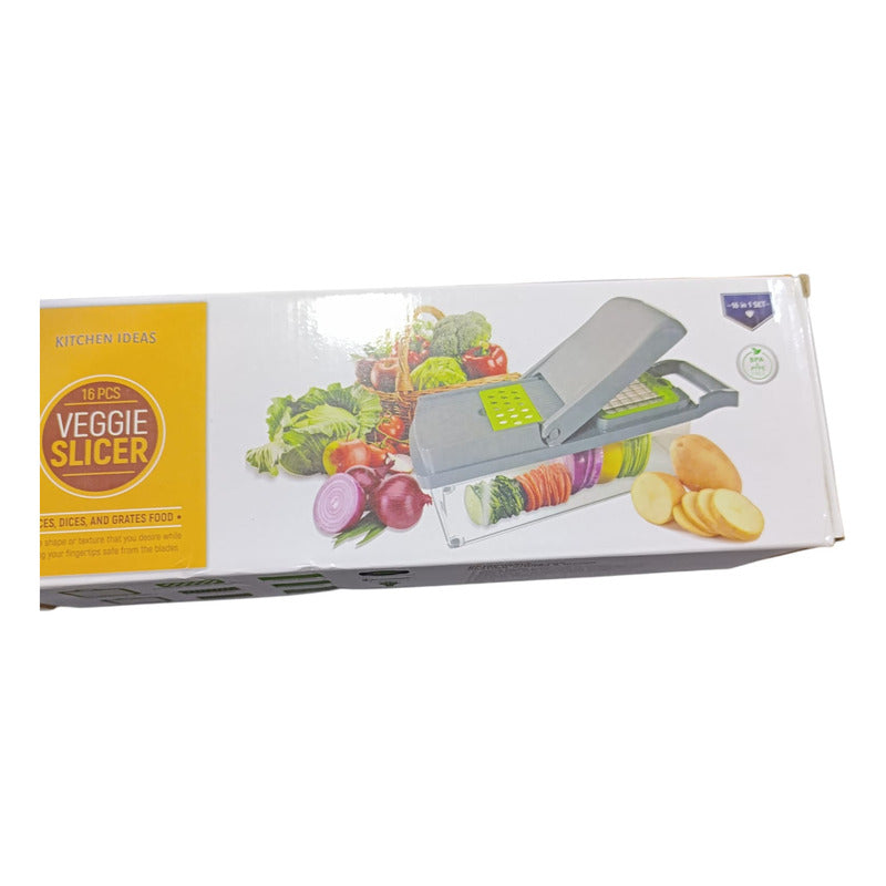 Cortador De Vegetales Multiuso De Cocina 16 Piezas Verde