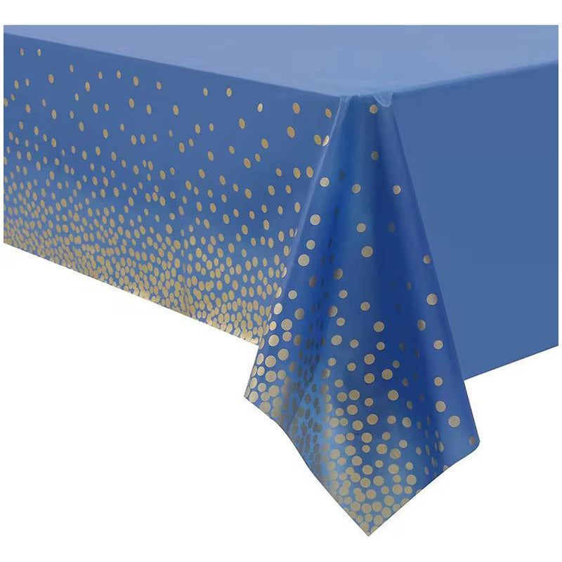 Mantel Cumpleaño Nylon Lunares Desechable  137x274cm