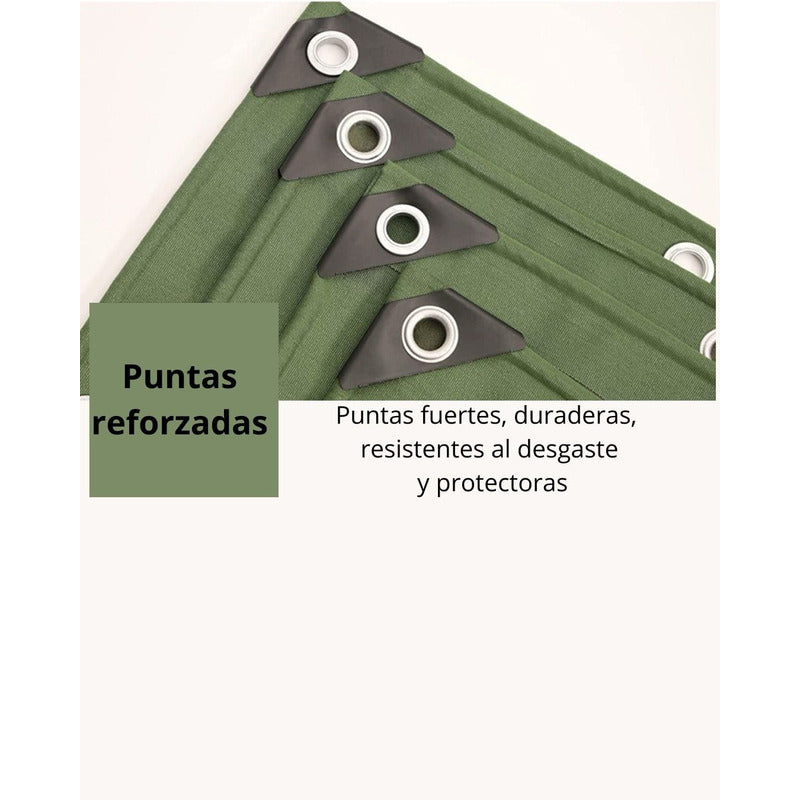 Lona Gruesa Verde Militar Reforzada Impermeable 3x2 M