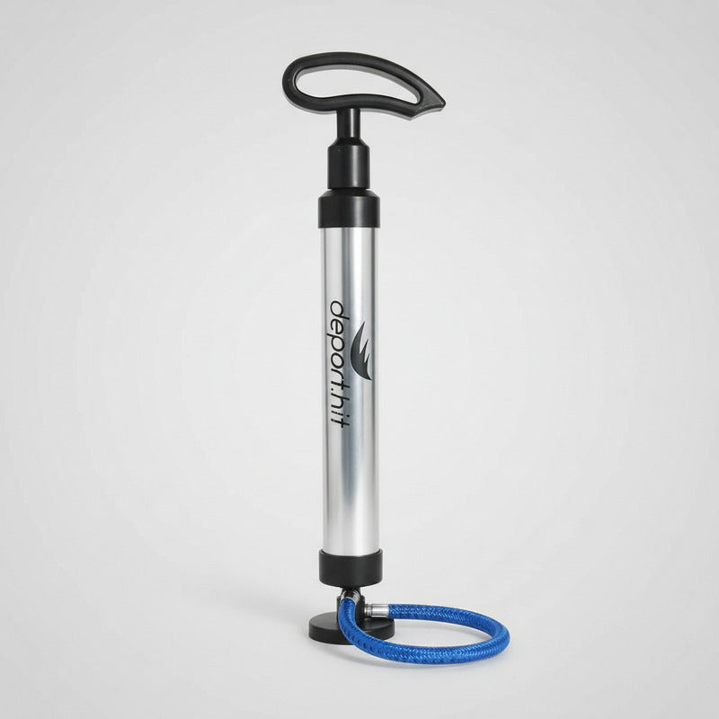 Inflador Para Bicicleta Pelota Etc Deport.hit Plateado