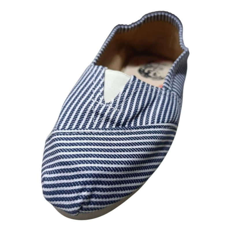Alpargatas Confortables Estampadas Blanco Y Azul 42 Uy