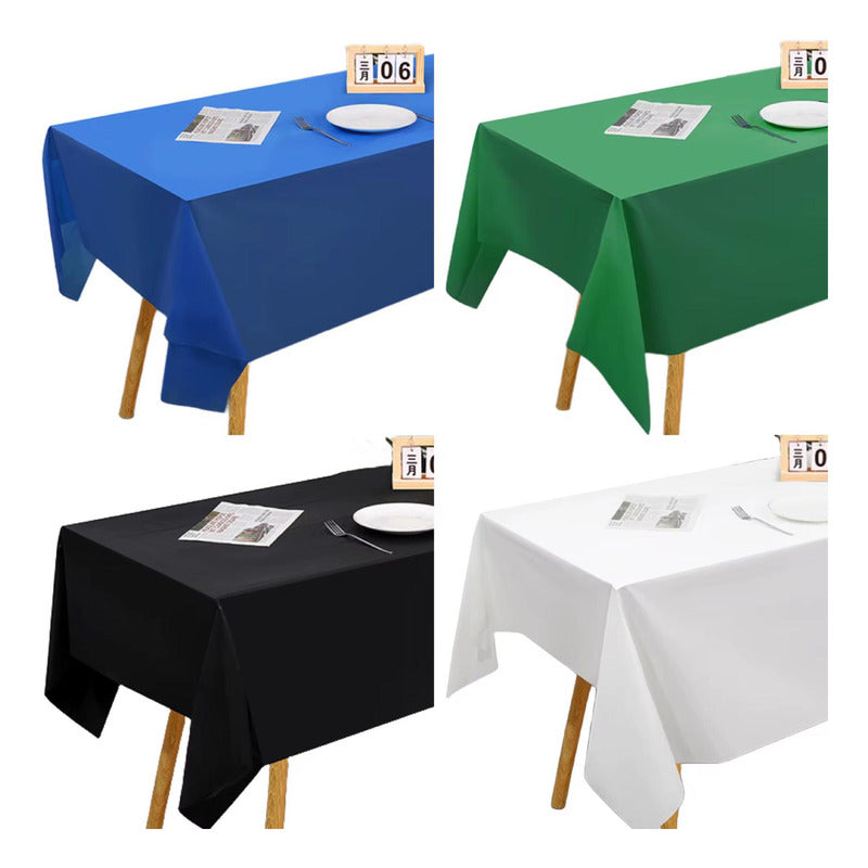 Mantel Cumpleaños Evento Nylon Lisos Desechable  137x274cm