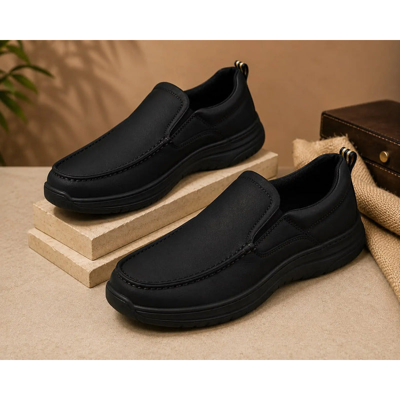 Calzado De Hombre Cuerina Clasico Del 40 Al 45 Negro Liso 45