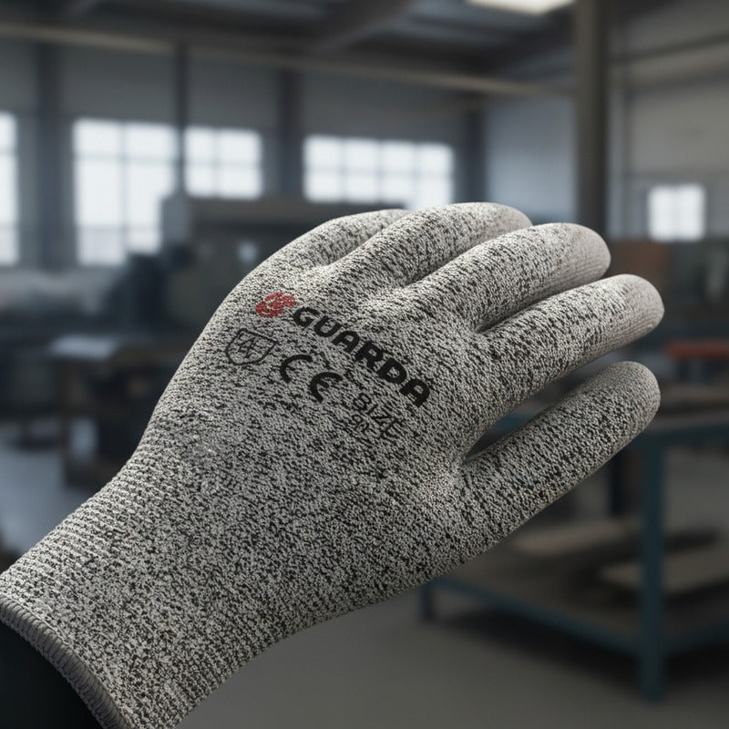 Guantes Seguridad Guarda De Poliéster Nitrilo Gris