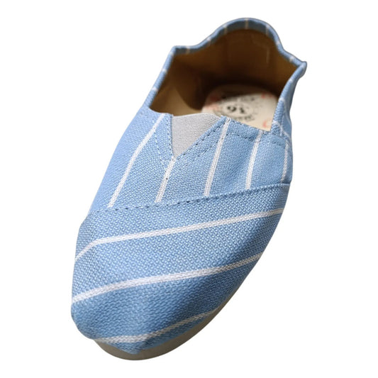 Alpargatas Confortables Estampadas Celeste Con Rayas Blancas 39 Uy
