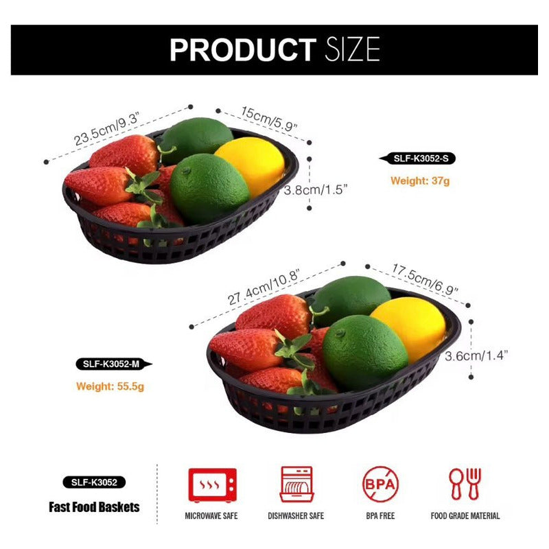 Cesta De Hamburguesa De Plastico Comida Rapida 27x17x4 Cm