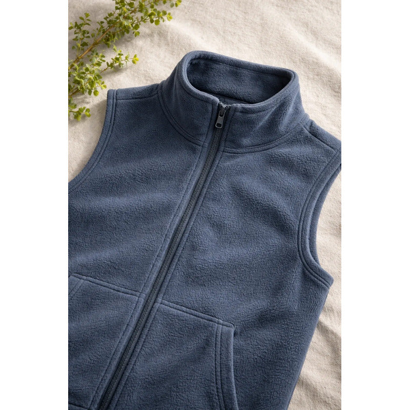 Chaleco Polar Unisex Del Talle S Al 3xl Negro, Marron Y Gris Gris Liso S