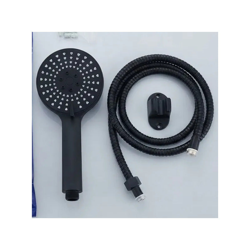 Teléfono De Lluvero Para Ducha Color Negro Redondo Negro
