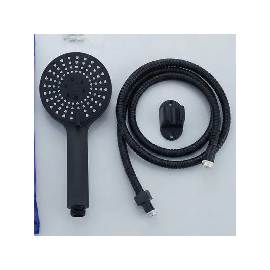 Teléfono De Lluvero Para Ducha Color Negro Redondo Negro