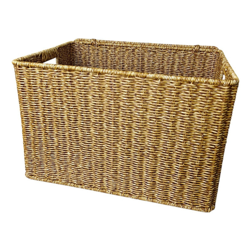 Canasto De Mimbre Con Tapa 29cmx45cmx30cm