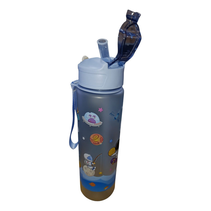 Botella Deportiva Infantil Con Sorbito Retráctil, 800ml Azul
