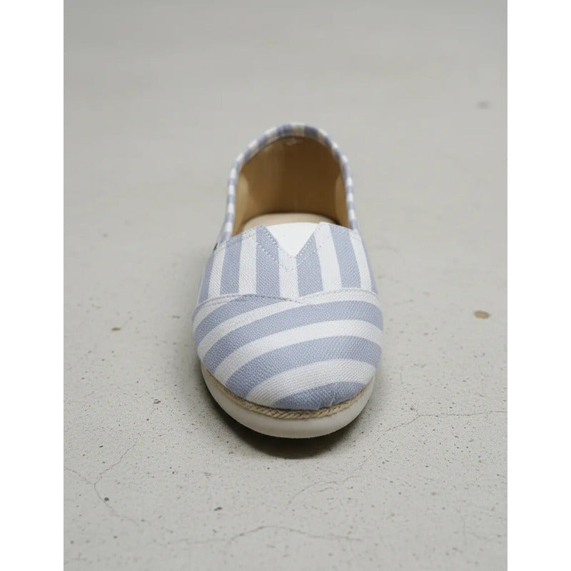 Alpargatas Confortables Estampadas Celeste Azul Y Blanco 37 Uy