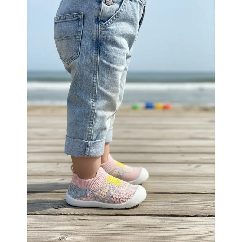 Calzado De Bebe Varios Colores Rosa Amarillo Y Gris 12.5 Uy Lisa
