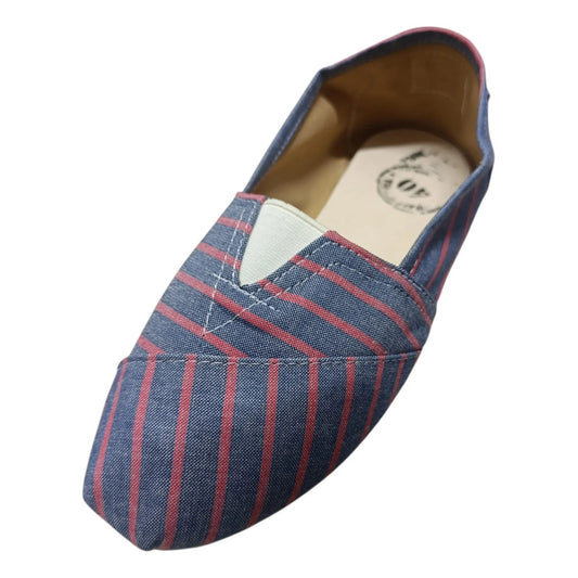 Alpargatas Confortables Estampadas Azul Y Rojo 35 Uy