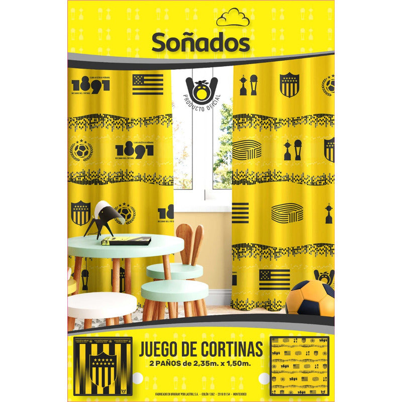 Cortinas Peñarol 2 Paños  2,35x1,55 M C/u