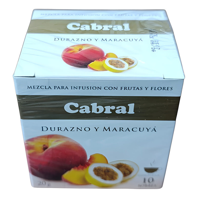 Te Cabral Durazno Y Maracuyá X10 Unidades