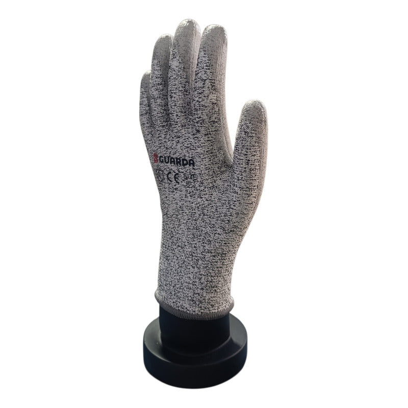 Guantes Seguridad Guarda De Poliéster Nitrilo Gris