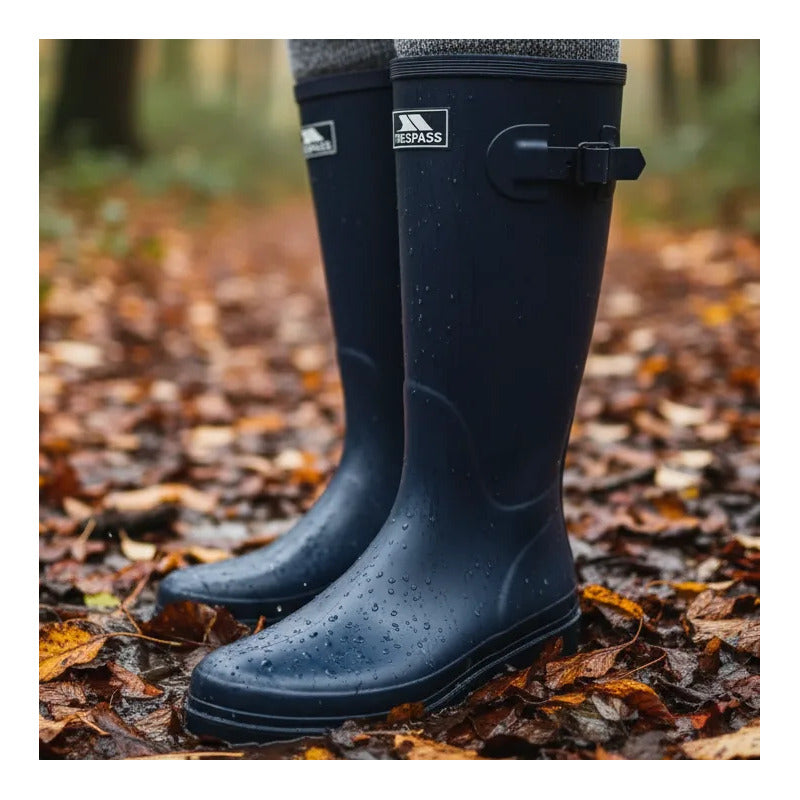 Bota De Lluvia De Goma De Hombre Con Ajuste Azul Lisas 42