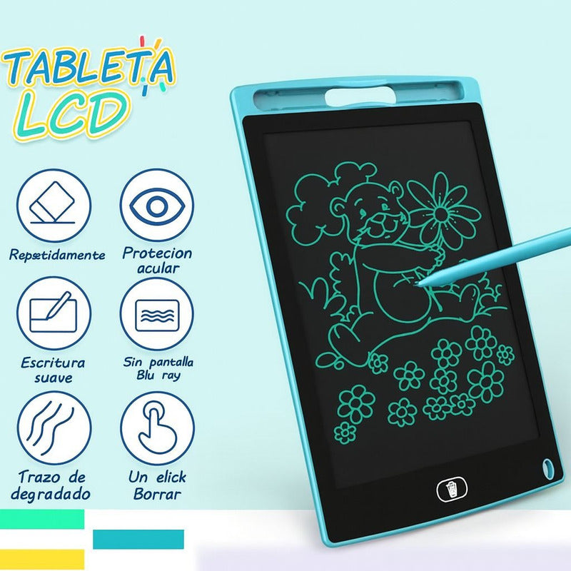 Pizarra De Niño Juguete Educativo Tablet De Dibujo Led 8puLG