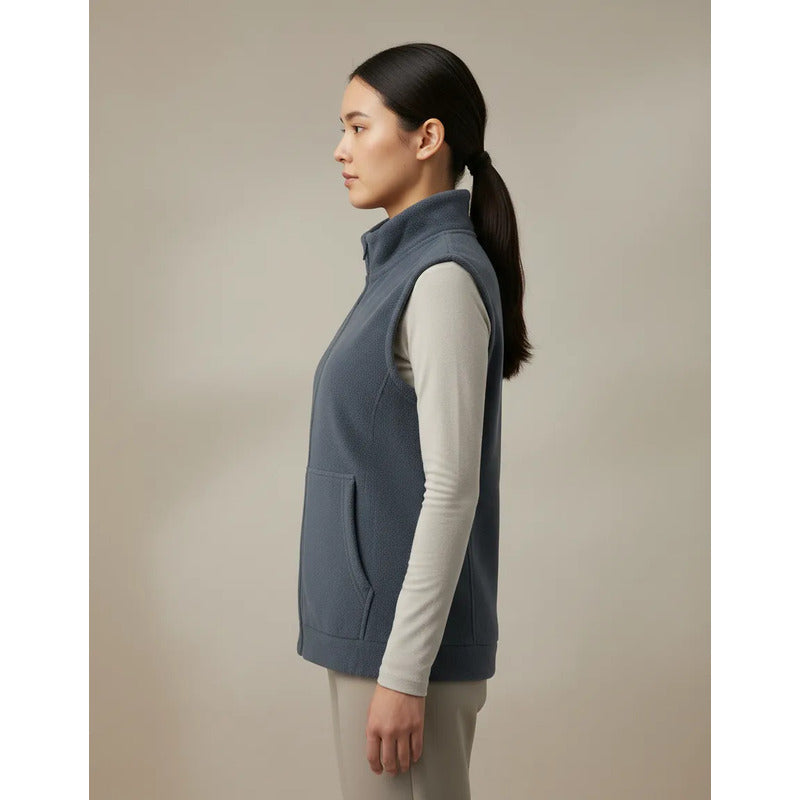 Chaleco Polar Unisex Del Talle S Al 3xl Negro, Marron Y Gris Gris Liso L