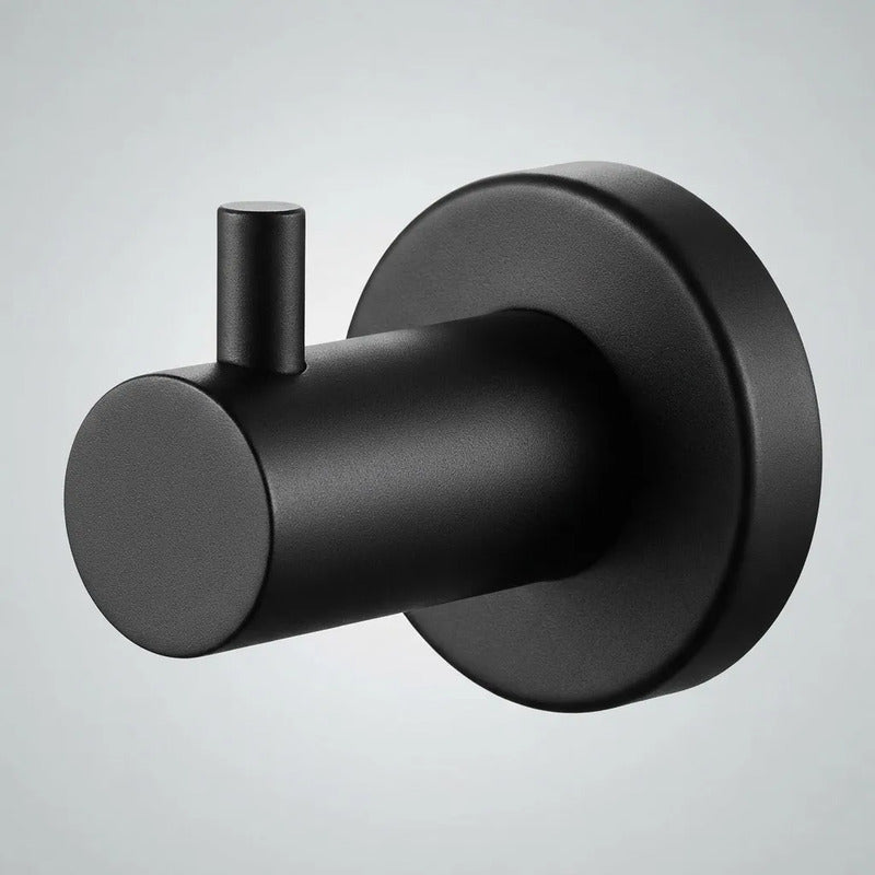 Gancho De Pared Metálico Para Colgar 6.6x5 Cm Con Tornillos Negro