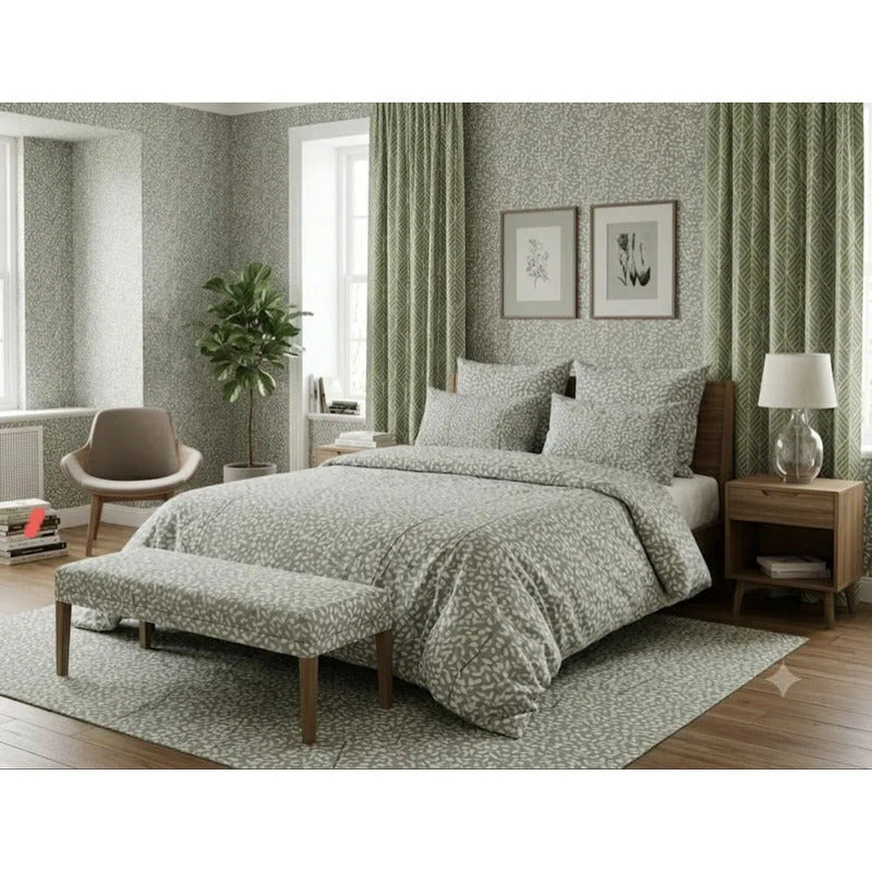 Sabanas De 2 Plazas Varios Diseños 198x240 Cm Verde Diseño