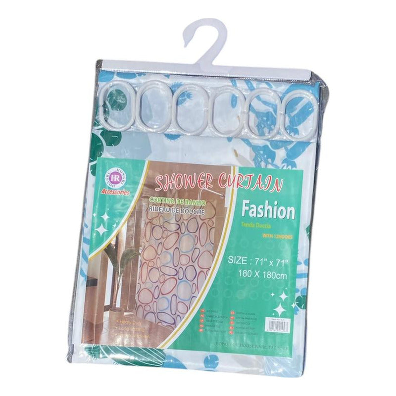 Cortina De Baño Impermeable Diseño Ducha 180x180 Cmx12gancho