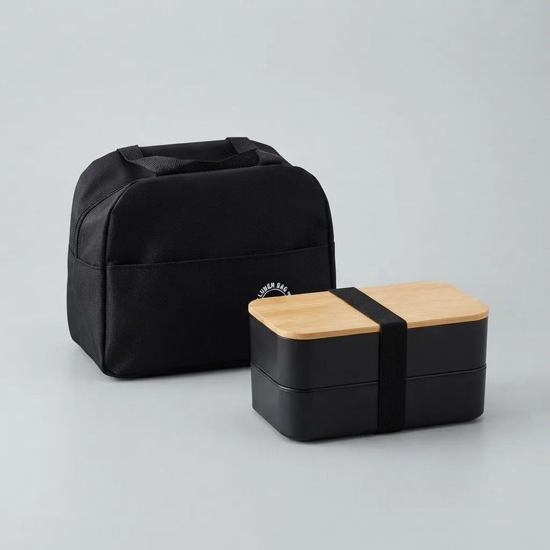 Vianda Lonchera Práctica 2 Divisiones Mas Bolso Termico Negro