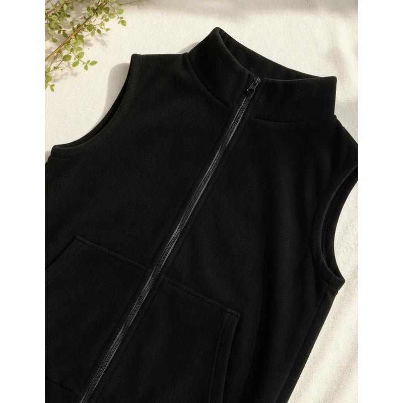 Chaleco Polar Unisex Del Talle S Al 3xl Negro, Marron Y Gris Negro Liso M