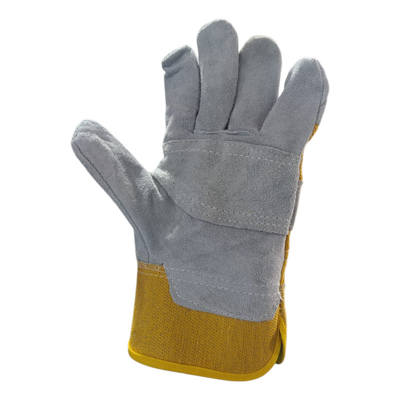 Guantes De Trabajo Guarda De Cuero Y Algodón Amarillo