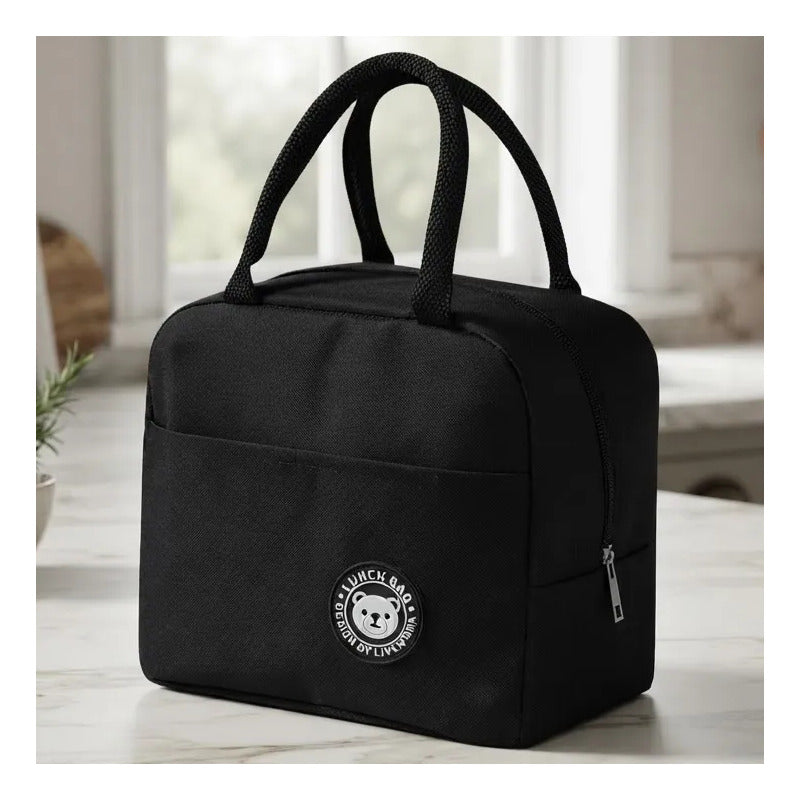 Lunchera Para Vianda Compacta Y Práctica 20x14x13 Cm Negro