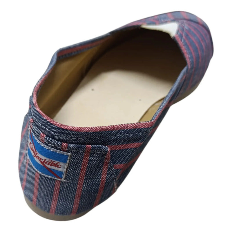 Alpargatas Confortables Estampadas Azul Y Rojo 42 Uy