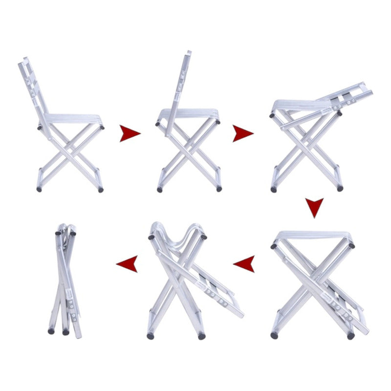 Silla Plegable Chica Con Respaldo Pescador Camping Practica